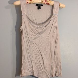 WHBM L light gray drape neck cami